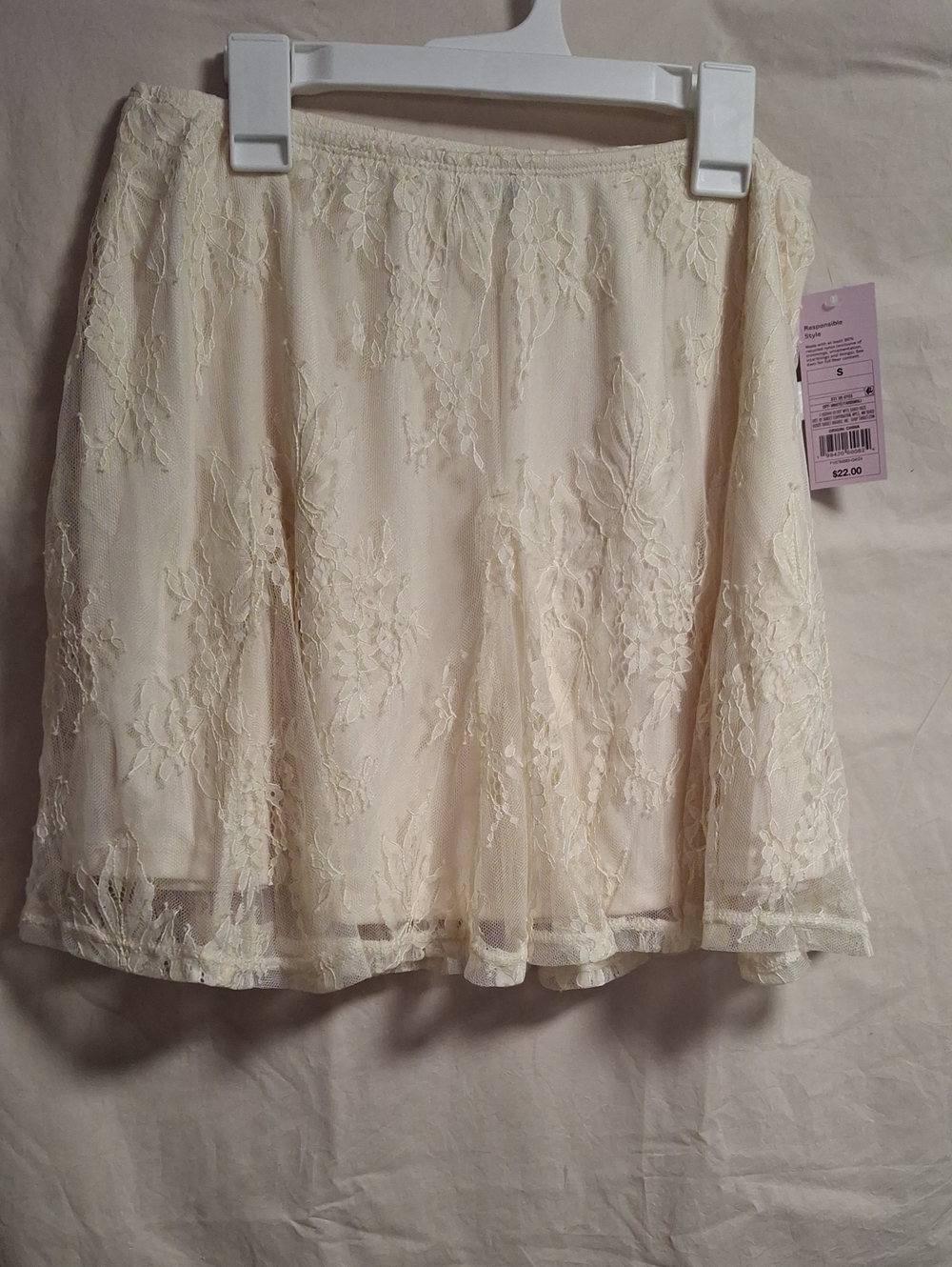 New Wild Fable Cream Lace A-Line Mini Skirt Size Small